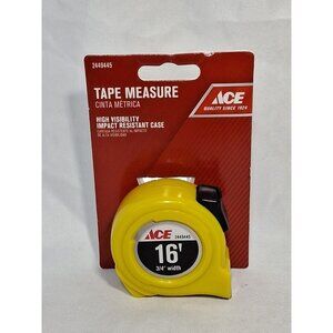 Ace 2449445 16' High Visibility Tape Measure, 3/4" w. Thumb Lock, Belt Clip